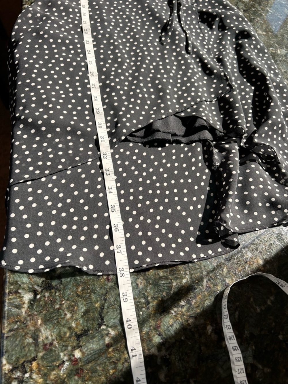 My Michelle Polka Dot Faux Wrap Skater Dress. Flutter Sleeve. Feminine. Retro. - Picture 9 of 12